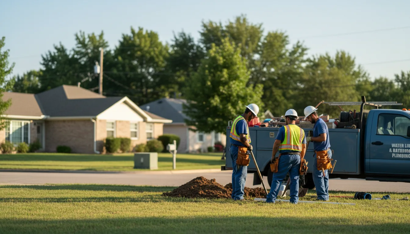 Residential water line and bathroom plumbing service in Schertz, TX